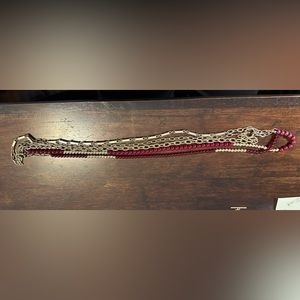 Ruby & Brushed Gold Layered Necklace